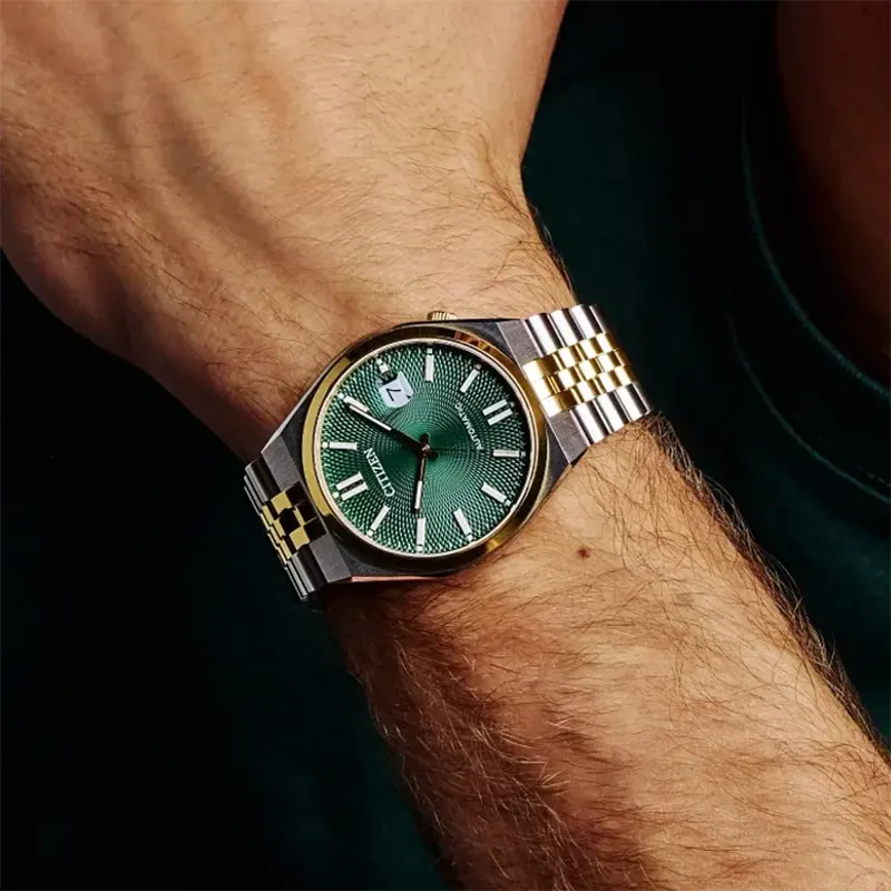 Citizen Tsuyosa Powermatic 60 Green Dial Two-tone Men’s Watch- NK0024-54X